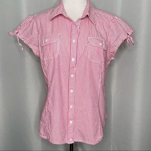 Tommy Hilfiger button down cap sleeve shirt
